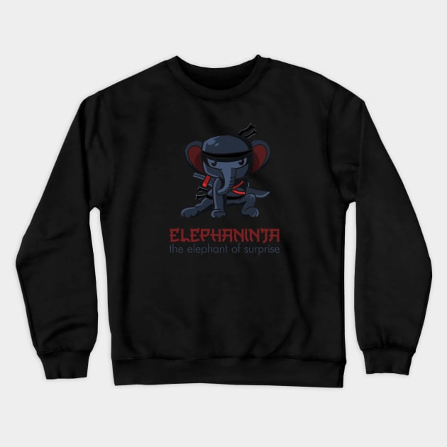 Elephaninja - The Elephant of Surprise Crewneck Sweatshirt by ACraigL